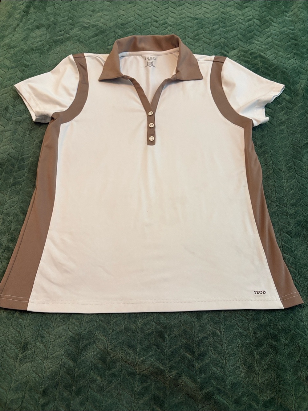 Izod Golf Shirt White Khaki  Women’s Medium